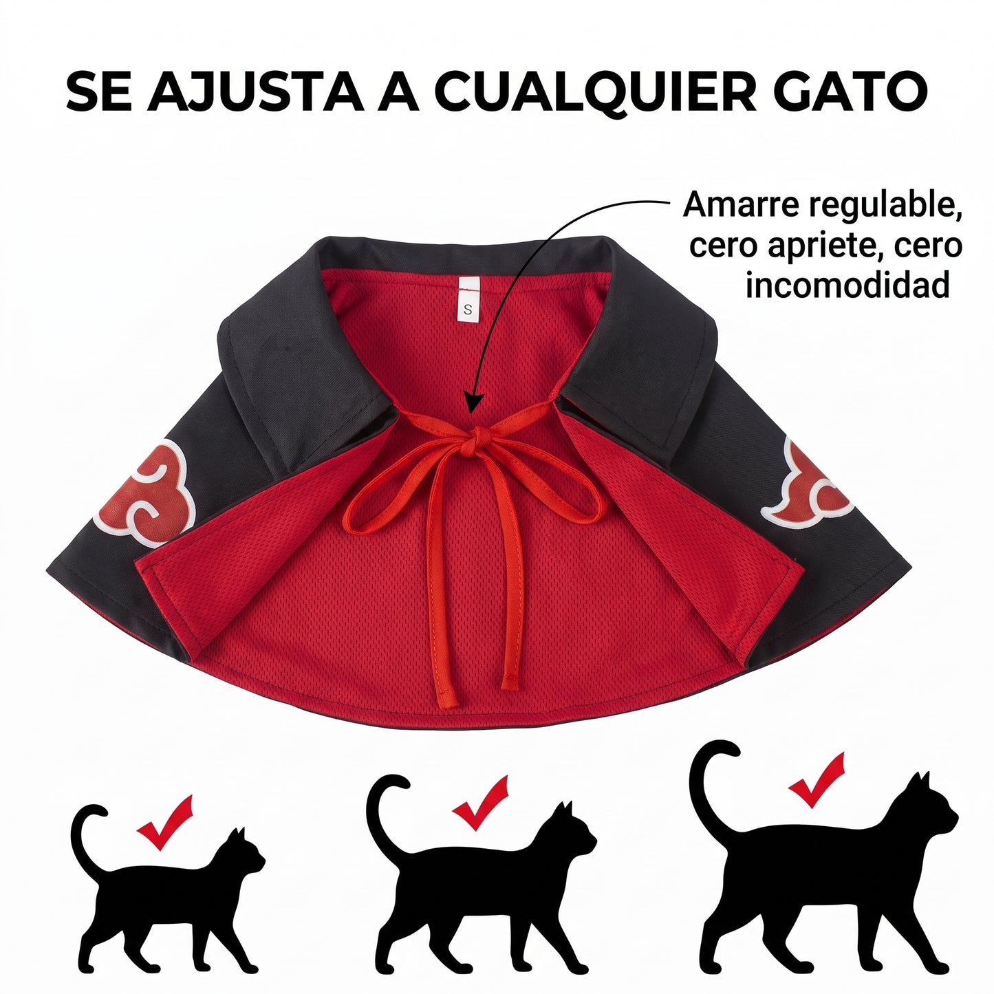 Capa Akatsuki para gatos