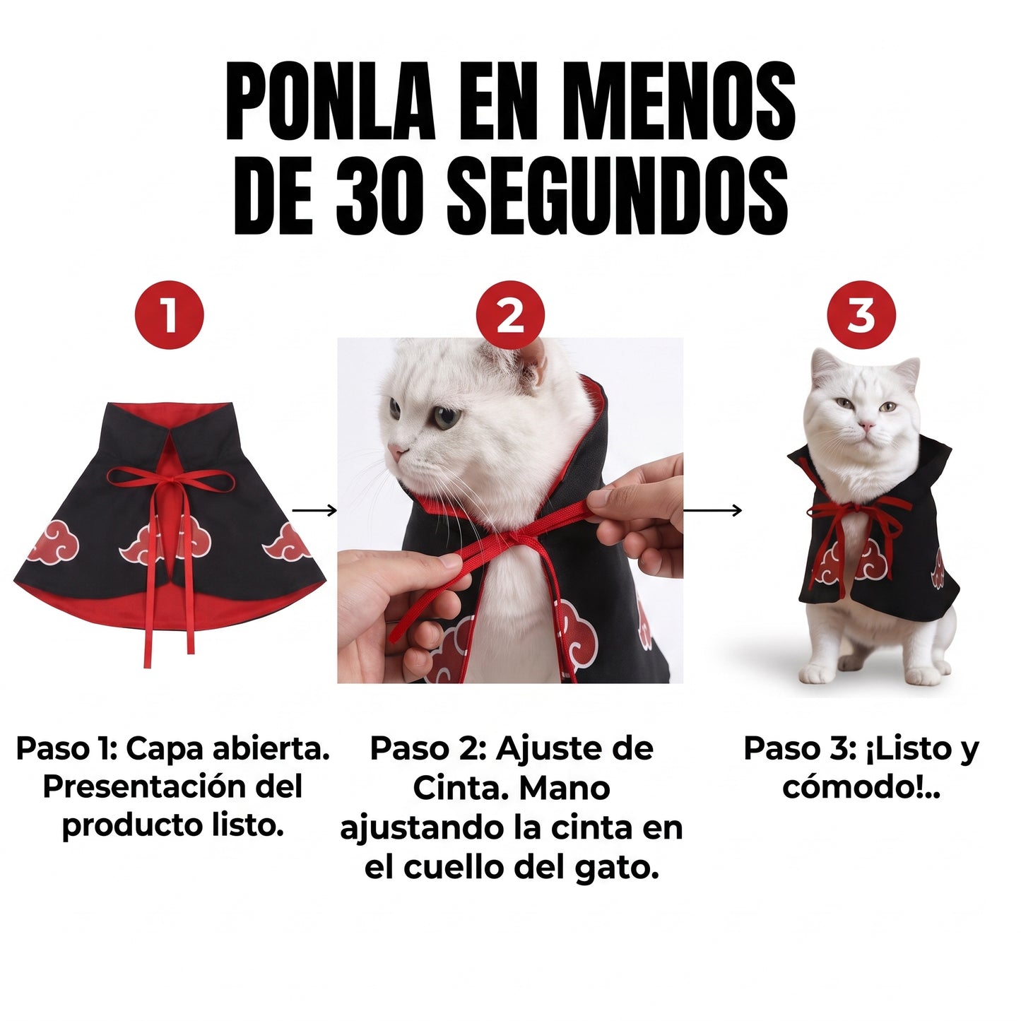 Capa Akatsuki para gatos