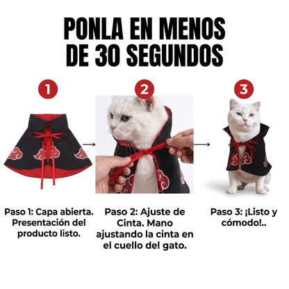 Capa Akatsuki para gatos