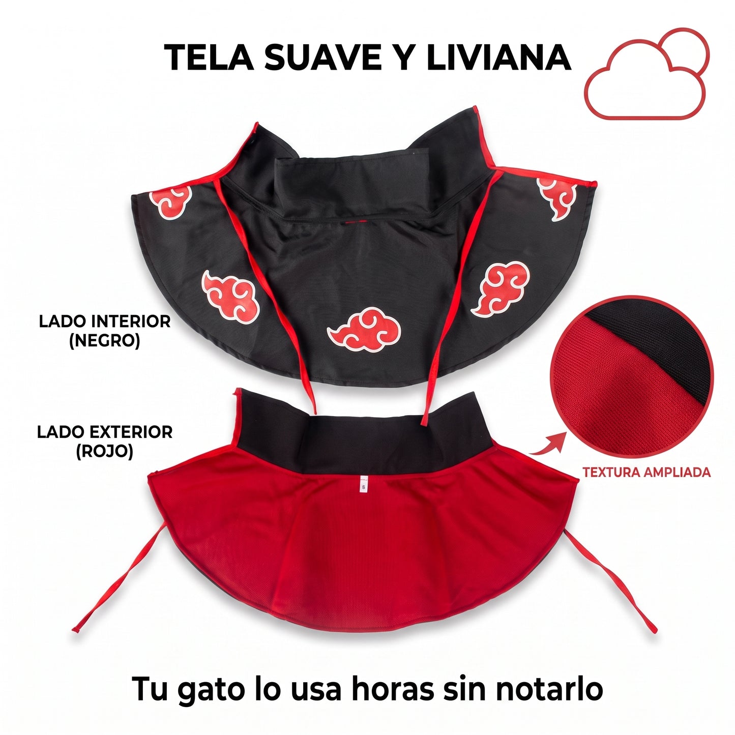 Capa Akatsuki para gatos
